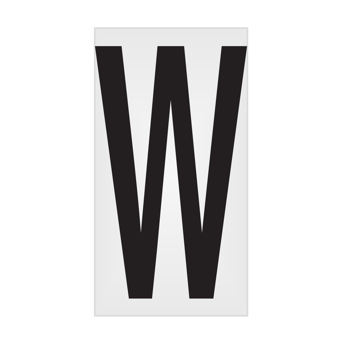 BC035PKW BC035PK -series Butt Cut Black on White Adhesive VynMark® Decal Markers 3.5 Inch High Letters (50 /pkg) Letter W