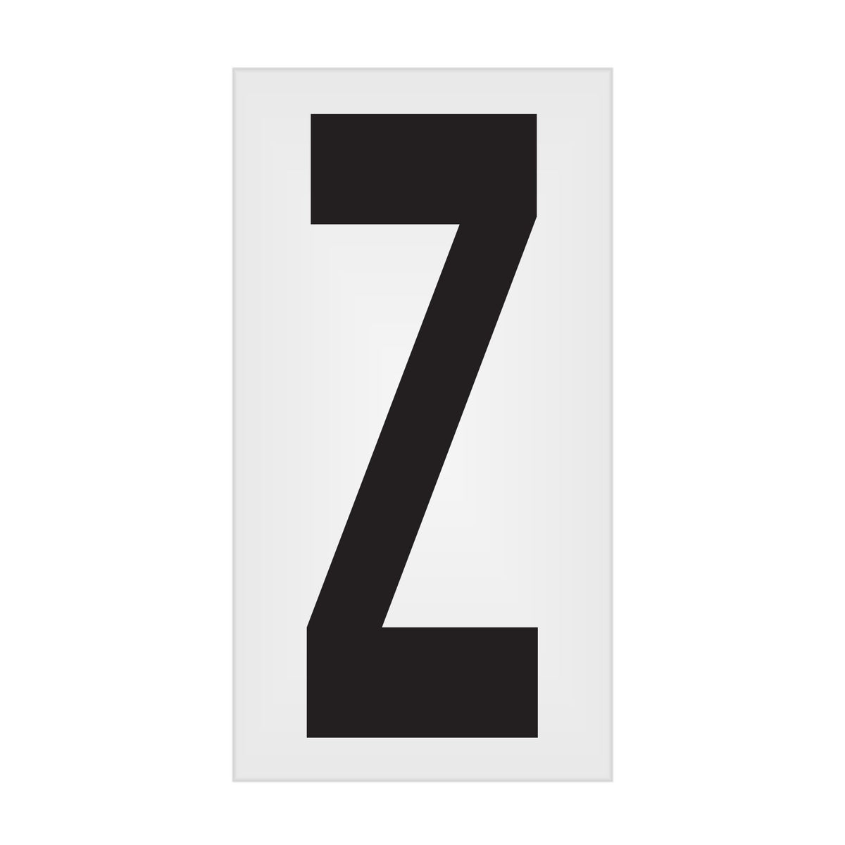 BC035PKZ BC035PK -series Butt Cut Black on White Adhesive VynMark® Decal Markers 3.5 Inch High Letters (50 /pkg) Letter Z