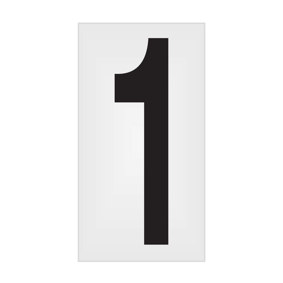 BC035PK1 BC035PK -series Butt Cut Black on White Adhesive VynMark® Decal Markers 3.5 Inch High Numbers (50 /pkg) Number 1
