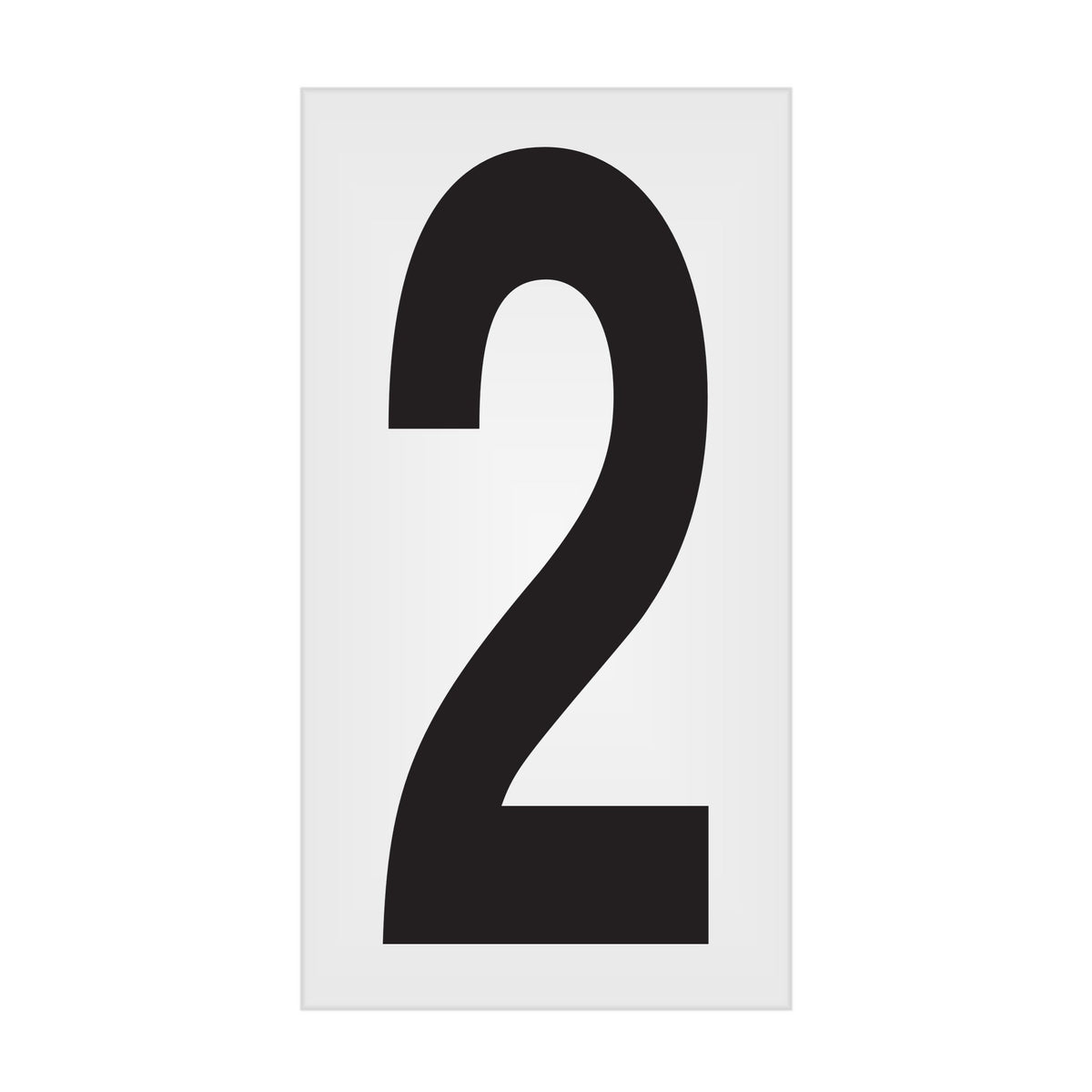 BC035PK2 BC035PK -series Butt Cut Black on White Adhesive VynMark® Decal Markers 3.5 Inch High Numbers (50 /pkg) Number 2