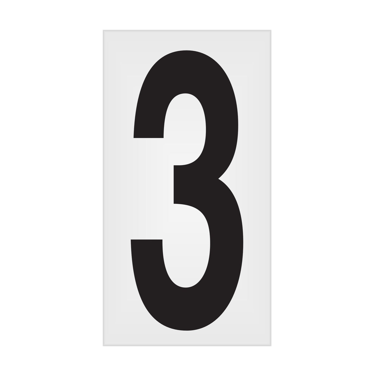 BC035PK3 BC035PK -series Butt Cut Black on White Adhesive VynMark® Decal Markers 3.5 Inch High Numbers (50 /pkg) Number 3
