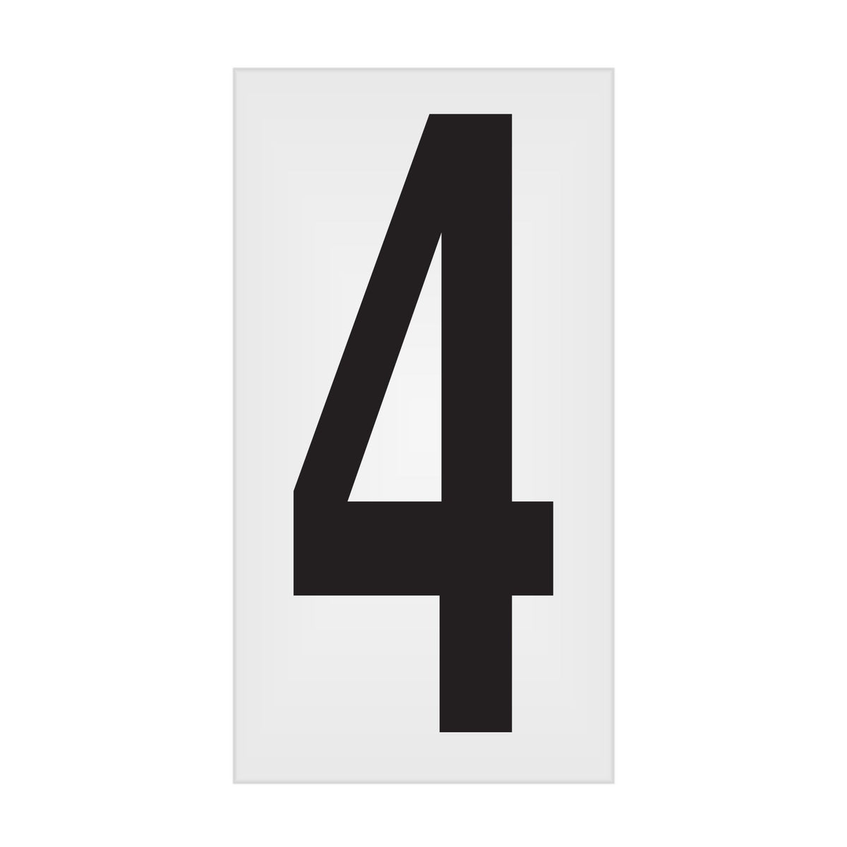 BC035PK4 BC035PK -series Butt Cut Black on White Adhesive VynMark® Decal Markers 3.5 Inch High Numbers (50 /pkg) Number 4