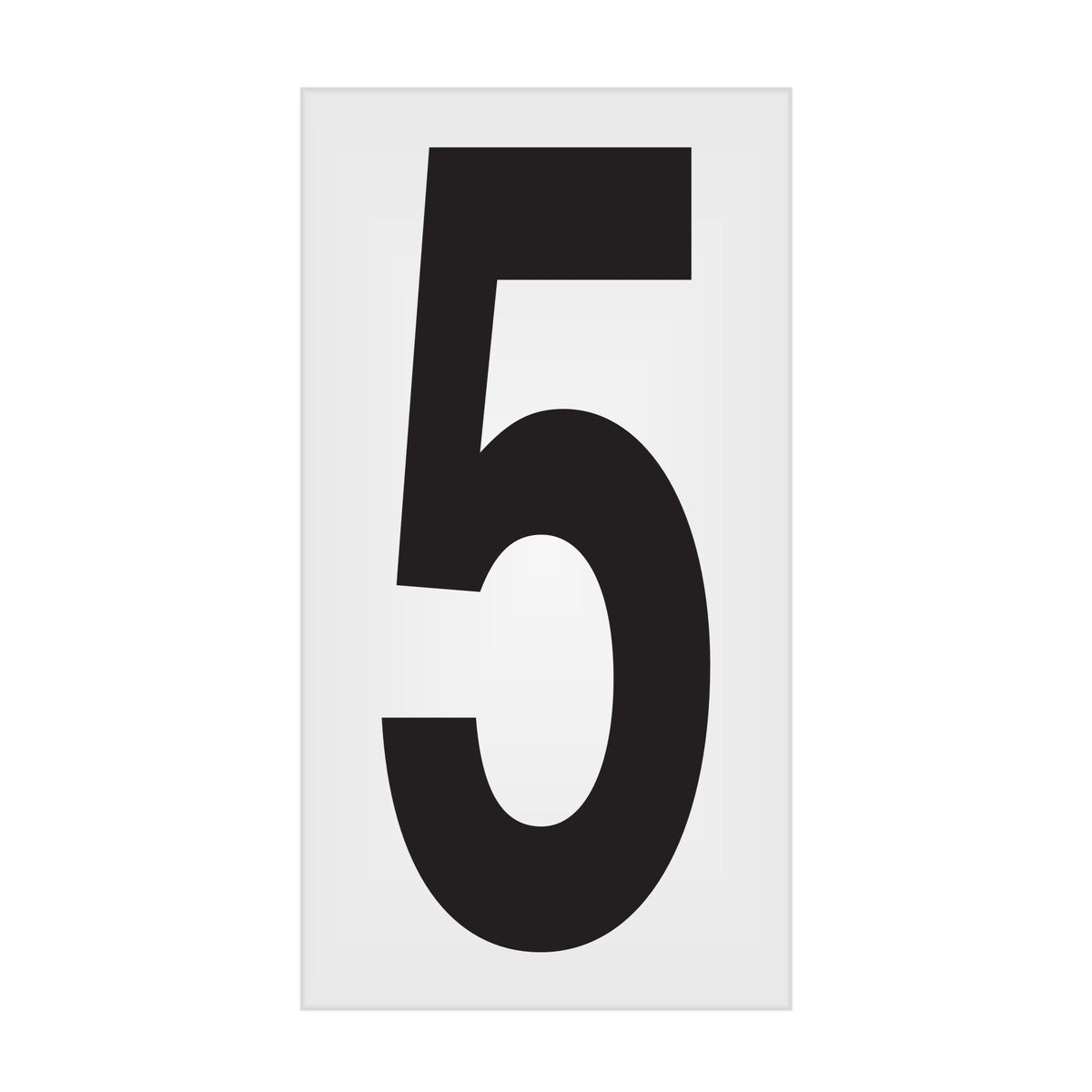 BC035PK5 BC035PK -series Butt Cut Black on White Adhesive VynMark® Decal Markers 3.5 Inch High Numbers (50 /pkg) Number 5