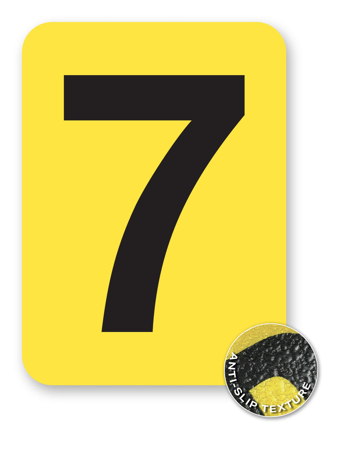 BC08YPK7 BC08YPK-series Single Butt Cut Yellow Inventory Location Floor Markers 8 Inch High Numbers (5 /pkg) Number 7