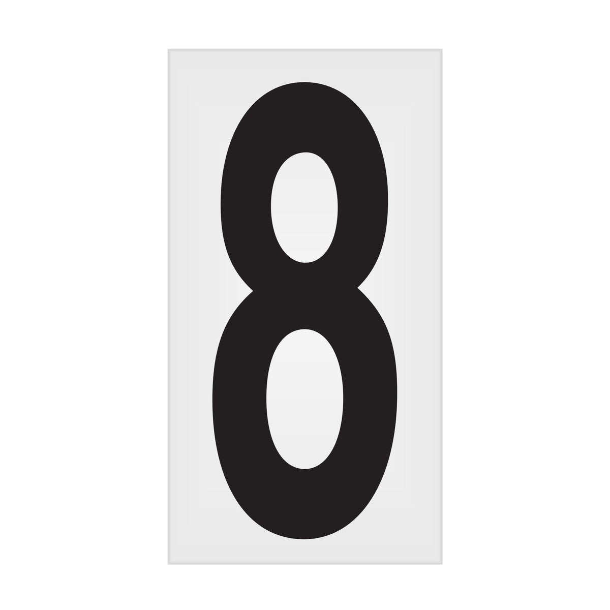 BC035PK8 BC035PK -series Butt Cut Black on White Adhesive VynMark® Decal Markers 3.5 Inch High Numbers (50 /pkg) Number 8